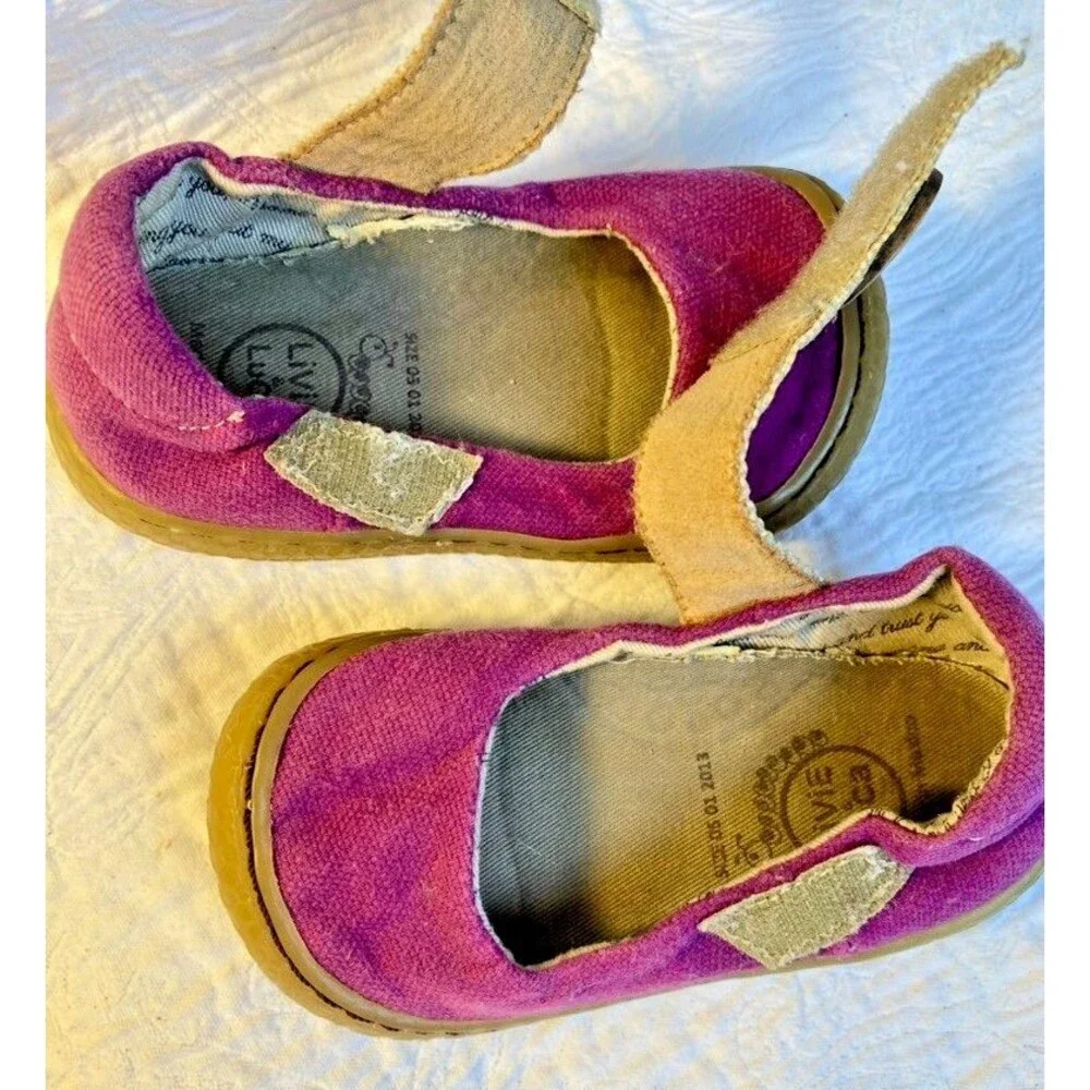 Livie & Luca Girl’s CARTA Mary Jane Purple Classic Textile Shoes Toddler Sz 5 T
